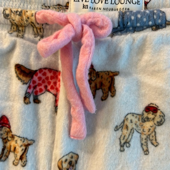 LIVE LOVE LOUNGE KAREN NEUBÜRGER WHITE WITH DOGGIES SLEEPWEAR WOMEN’S PJS LARGE - Picture 7 of 10